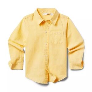 Janie and Jack boys size 12, yellow linen boys shirt NWT